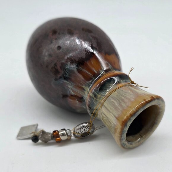 Decorative Handmade Ceramic Vase With Beaded Charms & "Family" Pendant - Picture 6 of 7